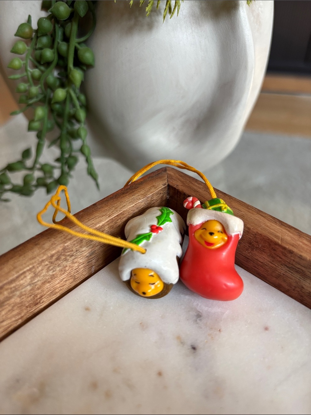(2) TOMY Winnie the Pooh - Peek-a-Pooh Series 10 (X'mas) Danglers
